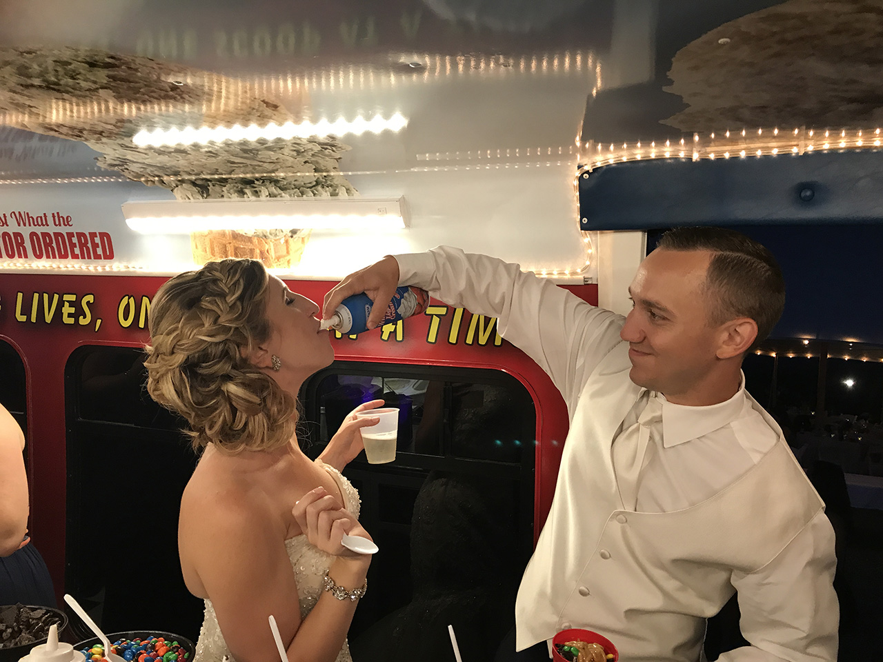 Groom and Bride Having Fun - Ice Cream Emergency