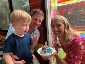 Customers Eating Ice Cream on the Bus