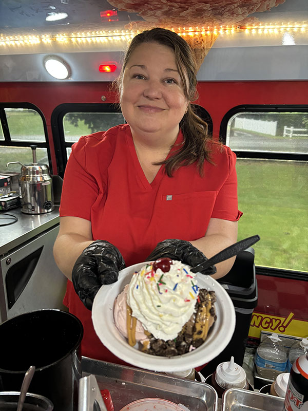 Guests are Served Inside the Ice Cream Catering Truck